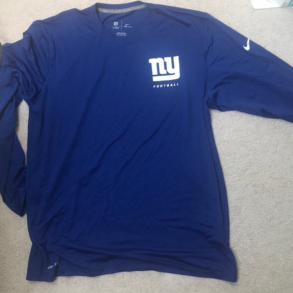 Long Sleeve Drifit Ny Giants Blue Shirt 